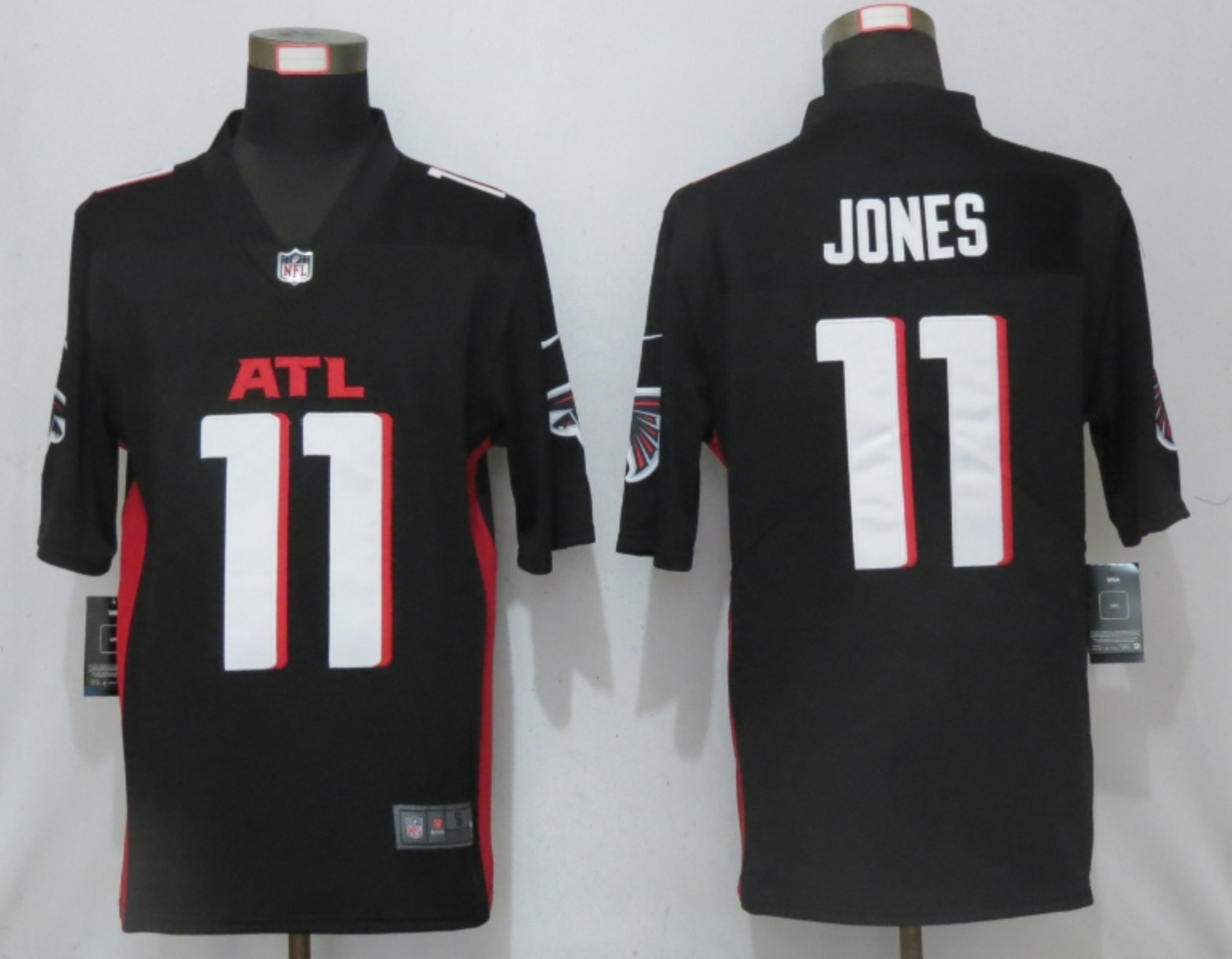 Men New Nike Atlanta Falcons #11 Jones Black Game Jersey